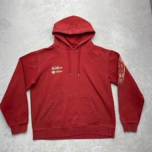 The Tubbo Moment Ukulele Red Hoodie Sweatshirt Large Red Faded Distressed